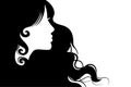 Silhouette hair girl, salon logo - vector